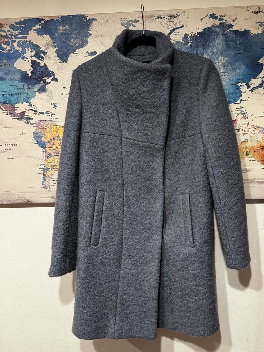 NWOT Kenneth Cole Wool Boucle Walker Coat